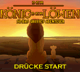Koenig der Loewen, Der - Simbas grosses Abenteuer (Germany) Title Screen